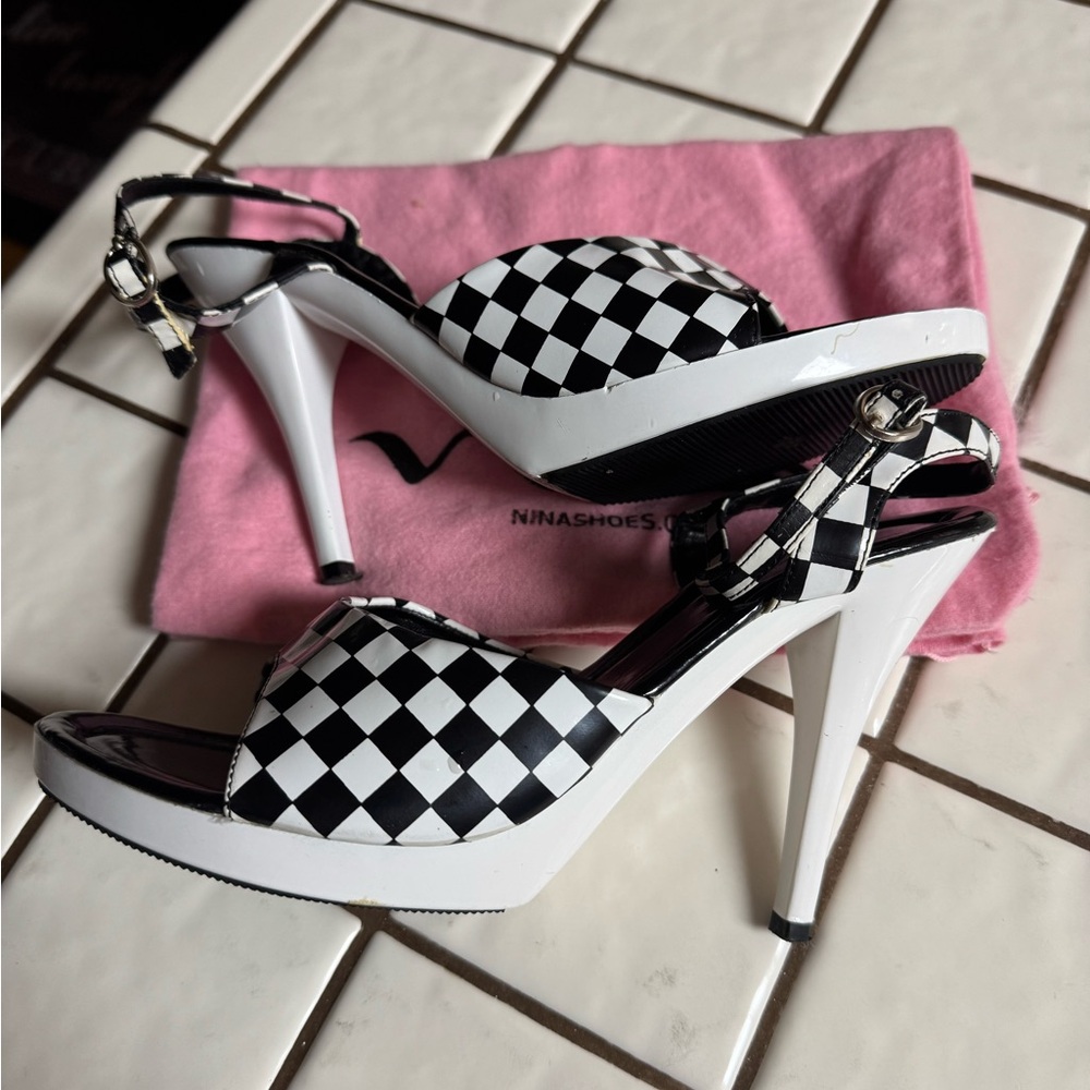 Blank and White Checker Shoes -can wear for Halloween